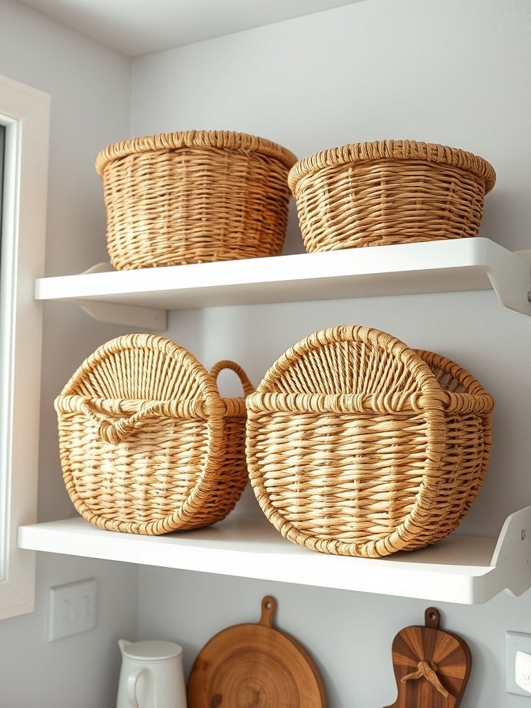 Add Large Woven Baskets for Storage