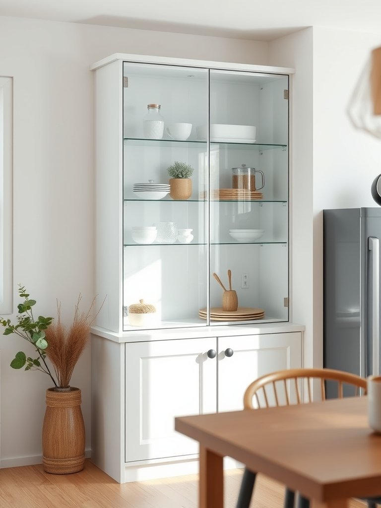 Angled Glass Front Cabinet