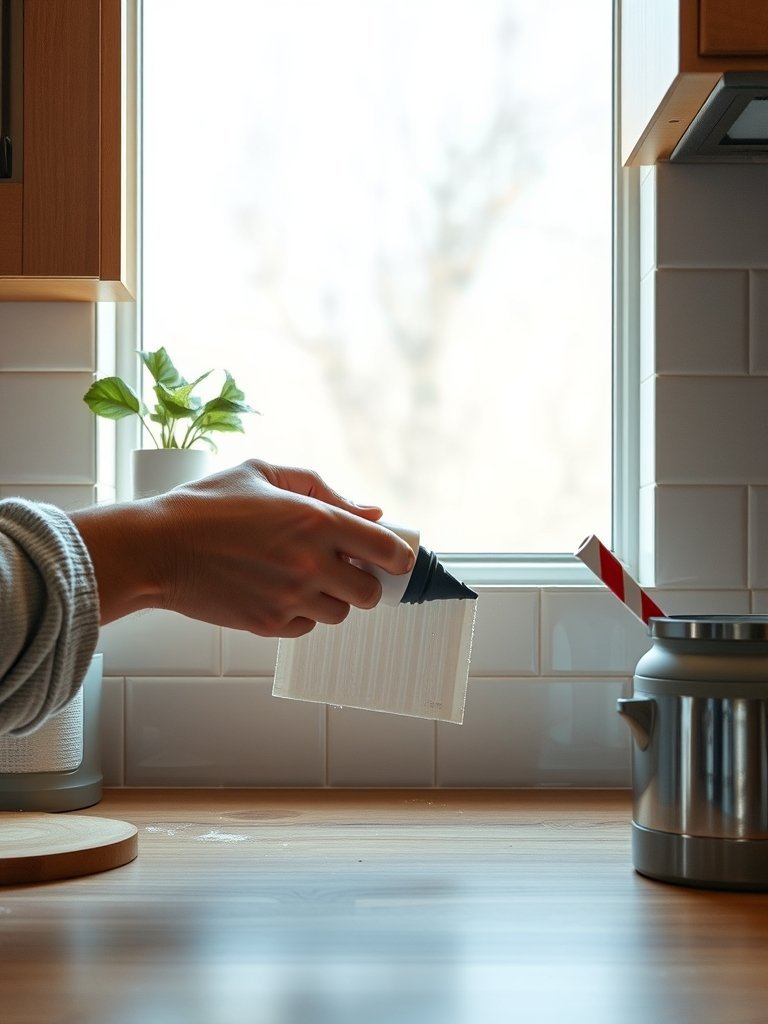 Applying Stick on Backsplash Tiles