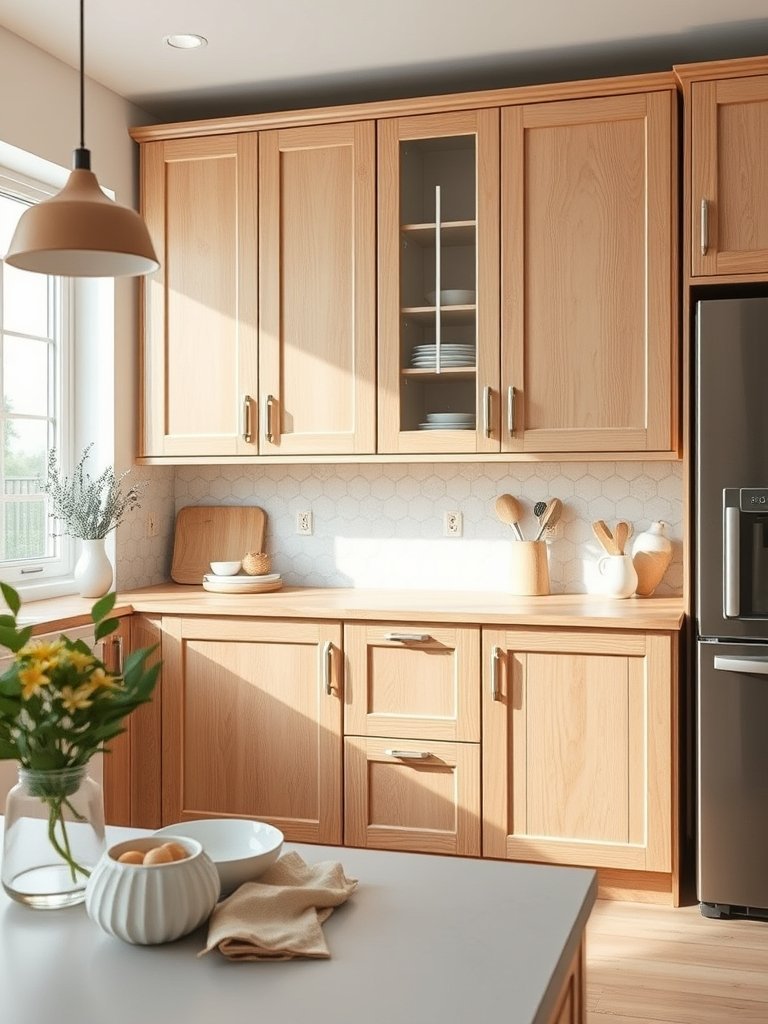 Birch Wood Bright Cabinets