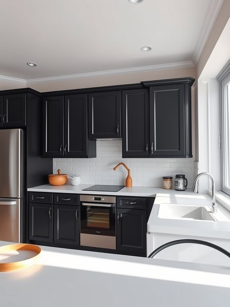 Black Cabinets With White Ceilings