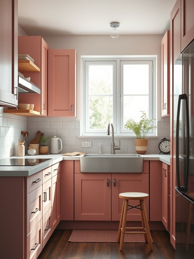 Blush Pink and Dark Wood