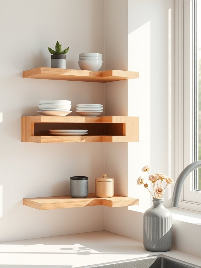 Build Floating Wood Corner Shelves