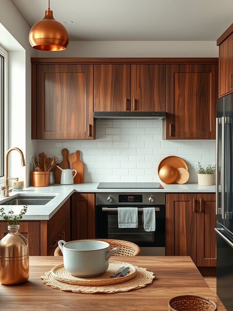 Copper Accents Warm The Wood