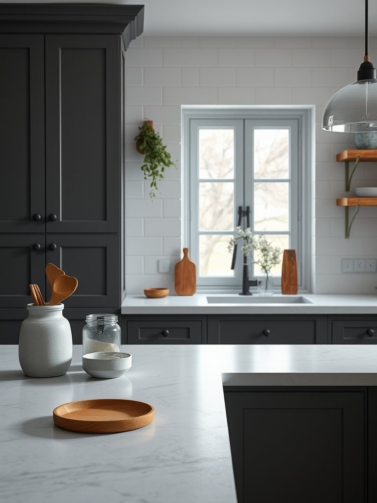 Dark Grey With White Grout