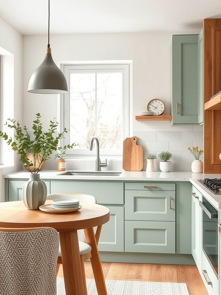 Earthy Sage With Wood Accents