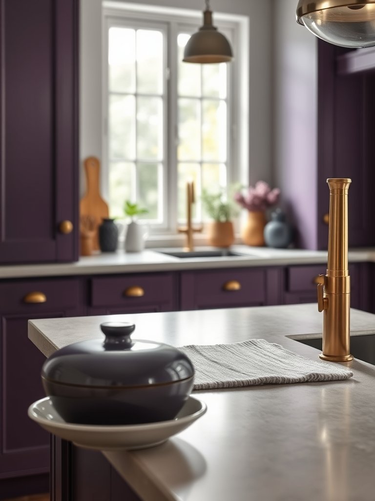 Eggplant Purple With Aged Brass