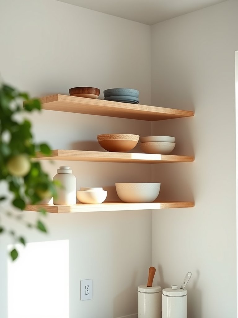 Floating Shelves in Corner