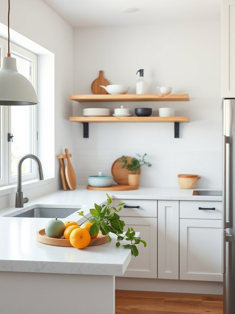 Floating Shelves Replace Top Cabinets