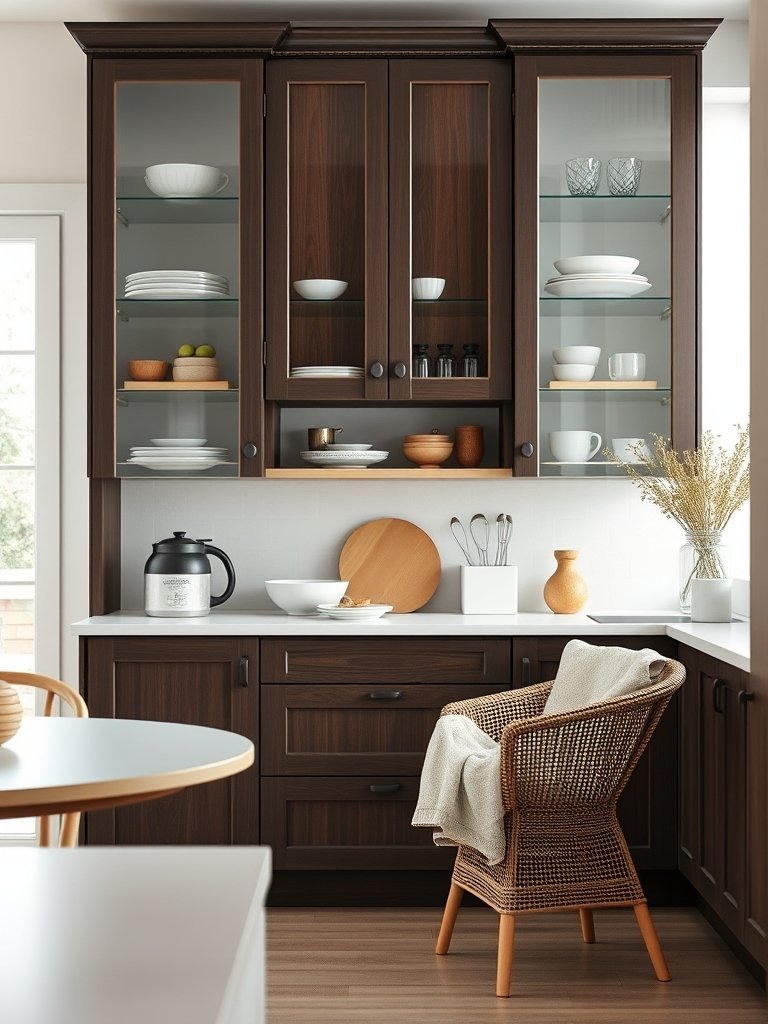 Glass Cabinet Doors Open Space