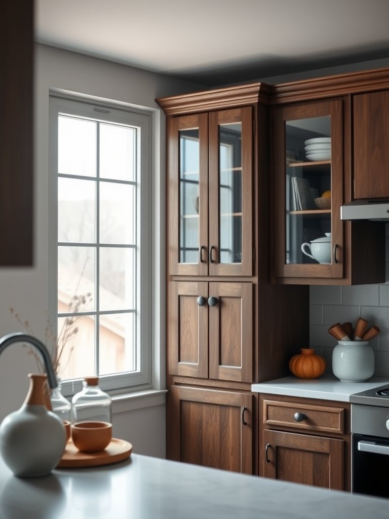 Glass Cabinet Fronts Add Depth