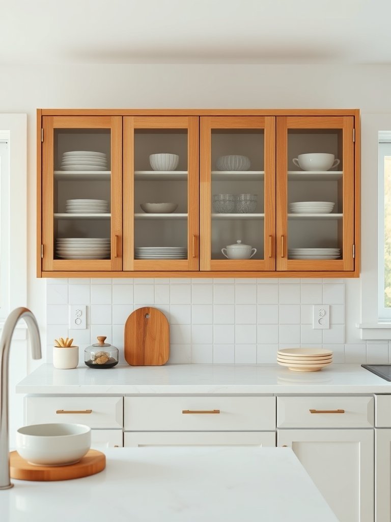 Glass Front Upper Cabinets