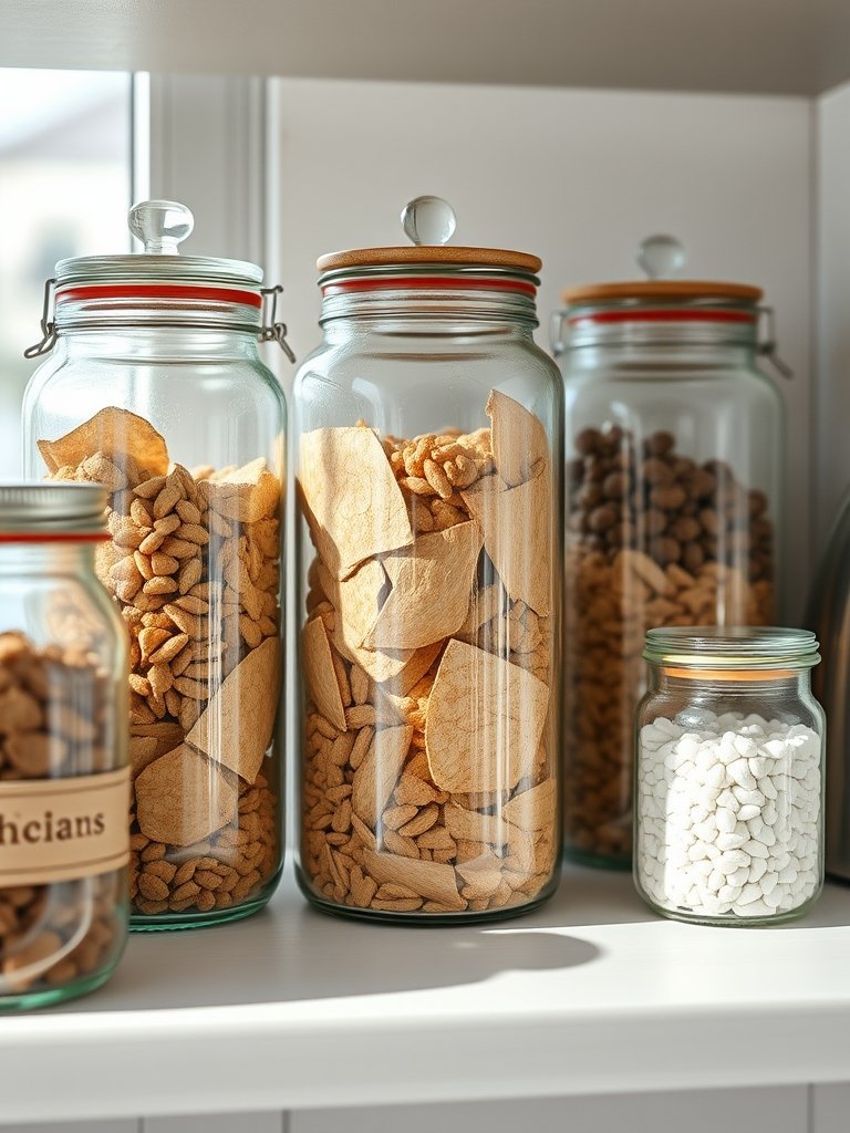 Glass Jars with Dry Goods