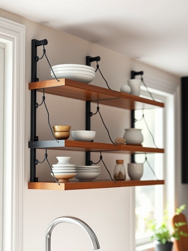 Hang Floating Shelves Near Windows
