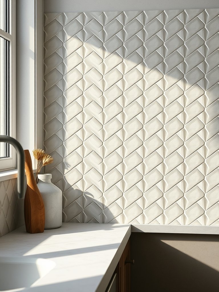 Herringbone Patterned Light Tile