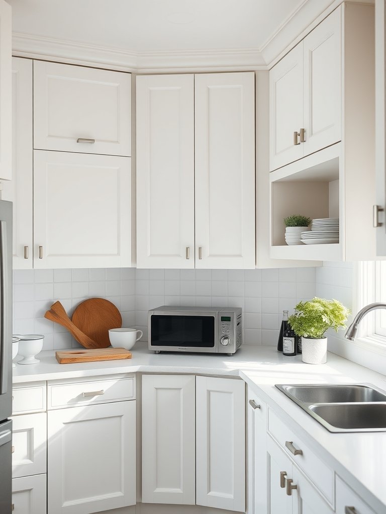 Highlight Corners With Open Cabinets