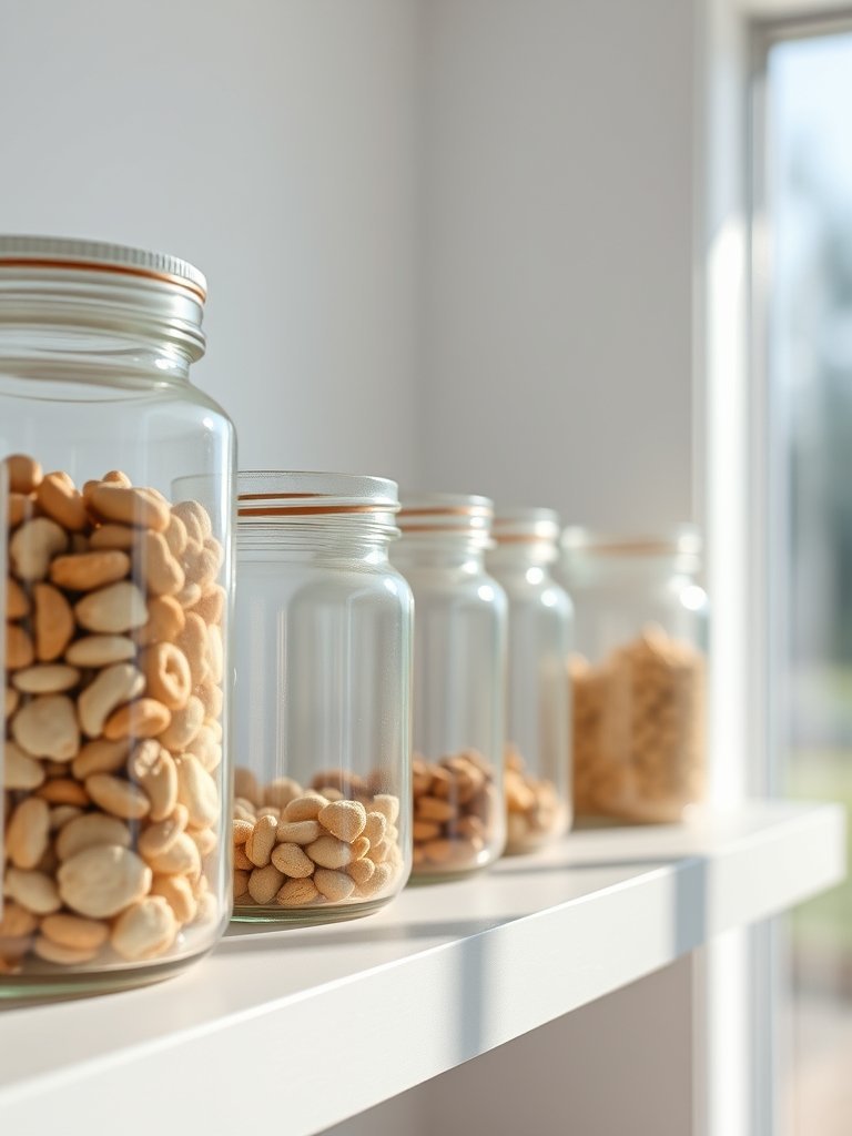 Line Up Uniform Glass Jars