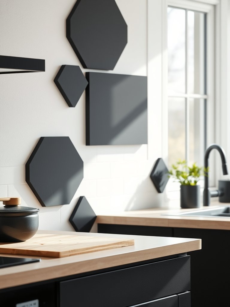 Matte Black Geometric Shapes