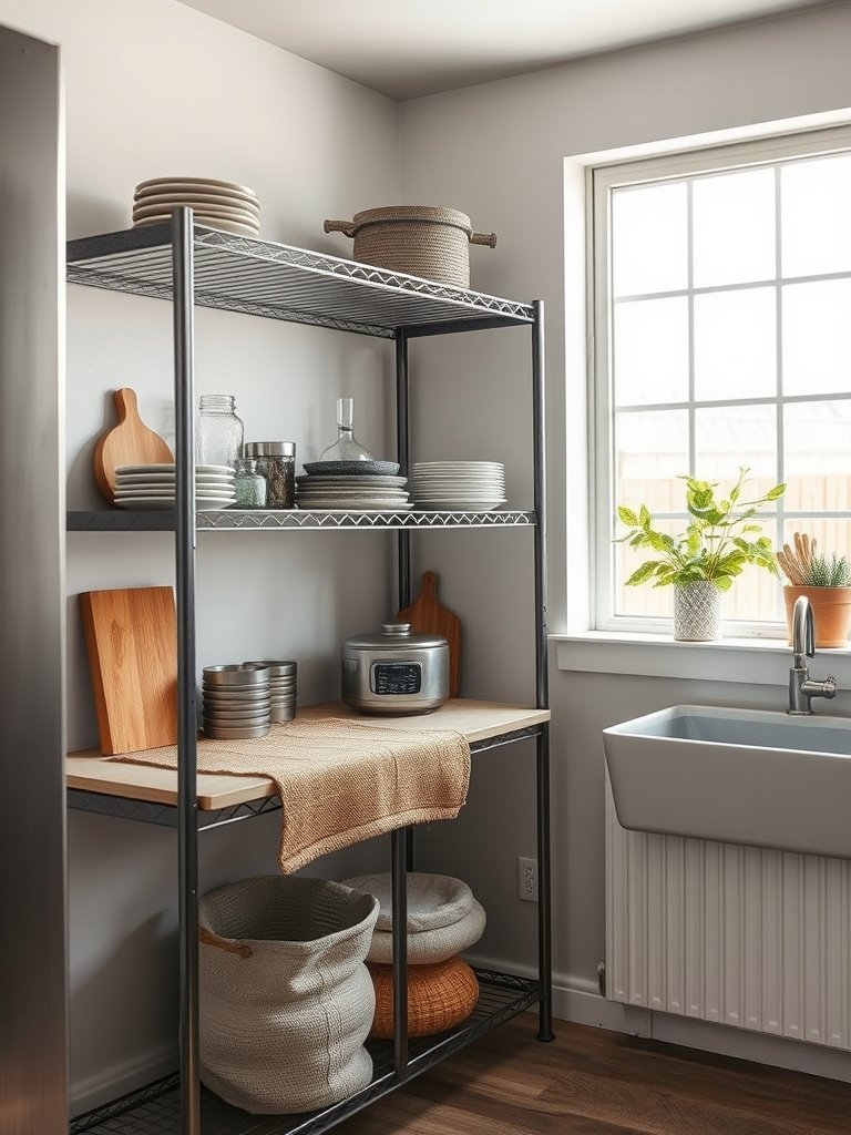 Metal Shelving Adds Industrial Style