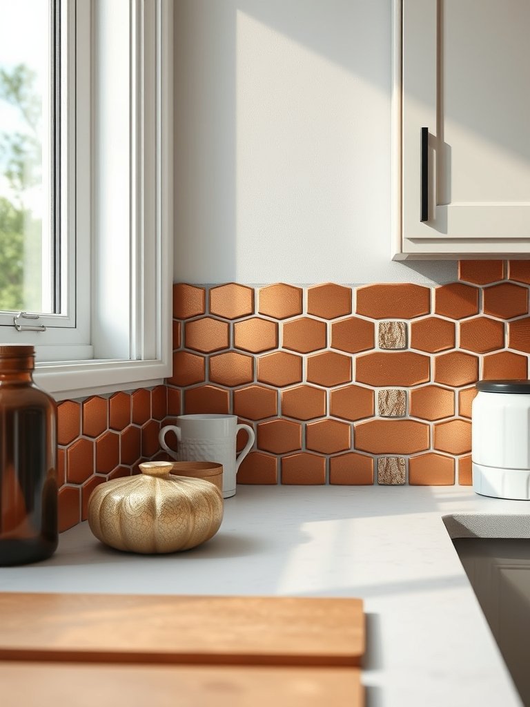 Metallic Copper Or Brass Tiles