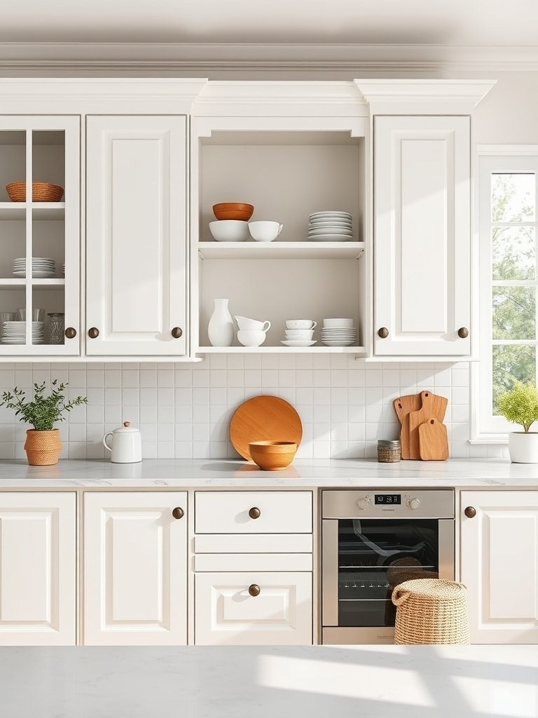 Mix Open Shelving With Cabinets