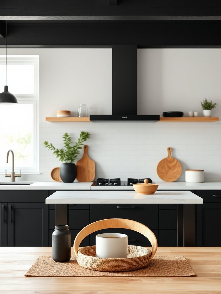 Mix Wood Tones with Black