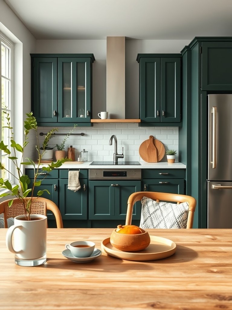 Mix Wood Tones With Dark Paint
