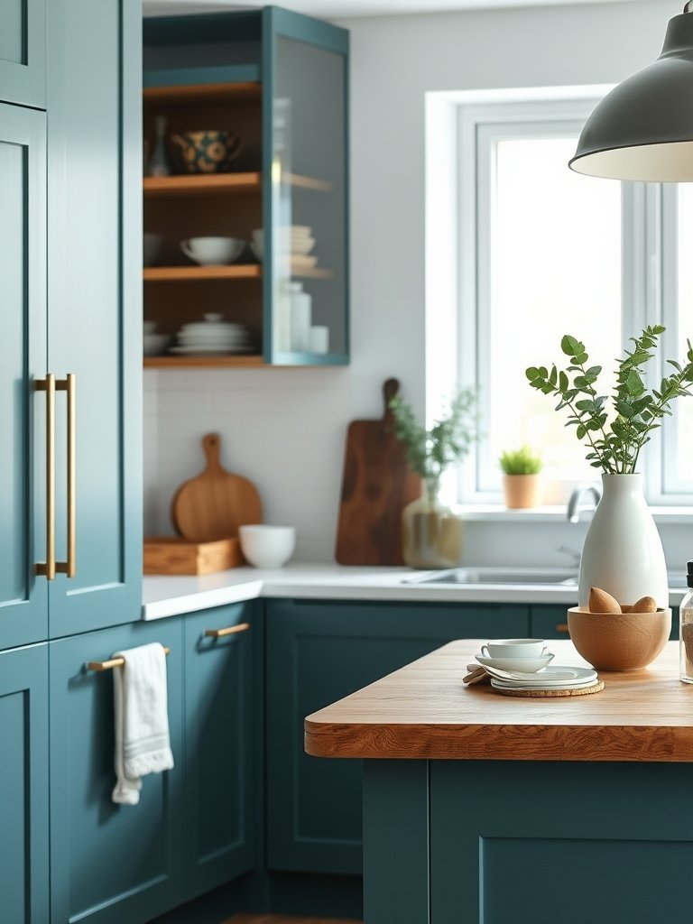Mix Wood Tones With Teal