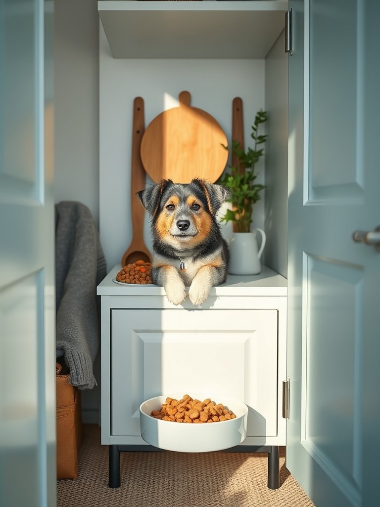 Narrow Pet Food Station