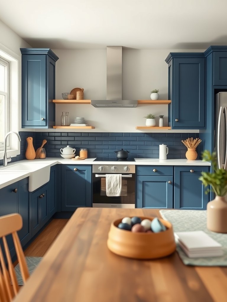 Navy Blue Lower Cabinets Only