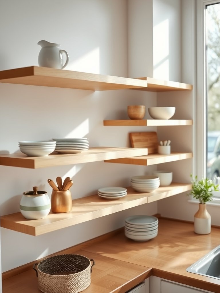 Open Angled Display Shelves