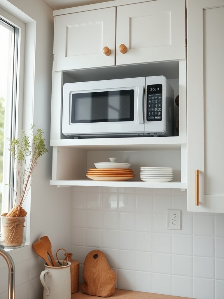 Open Shelving Below Cabinets
