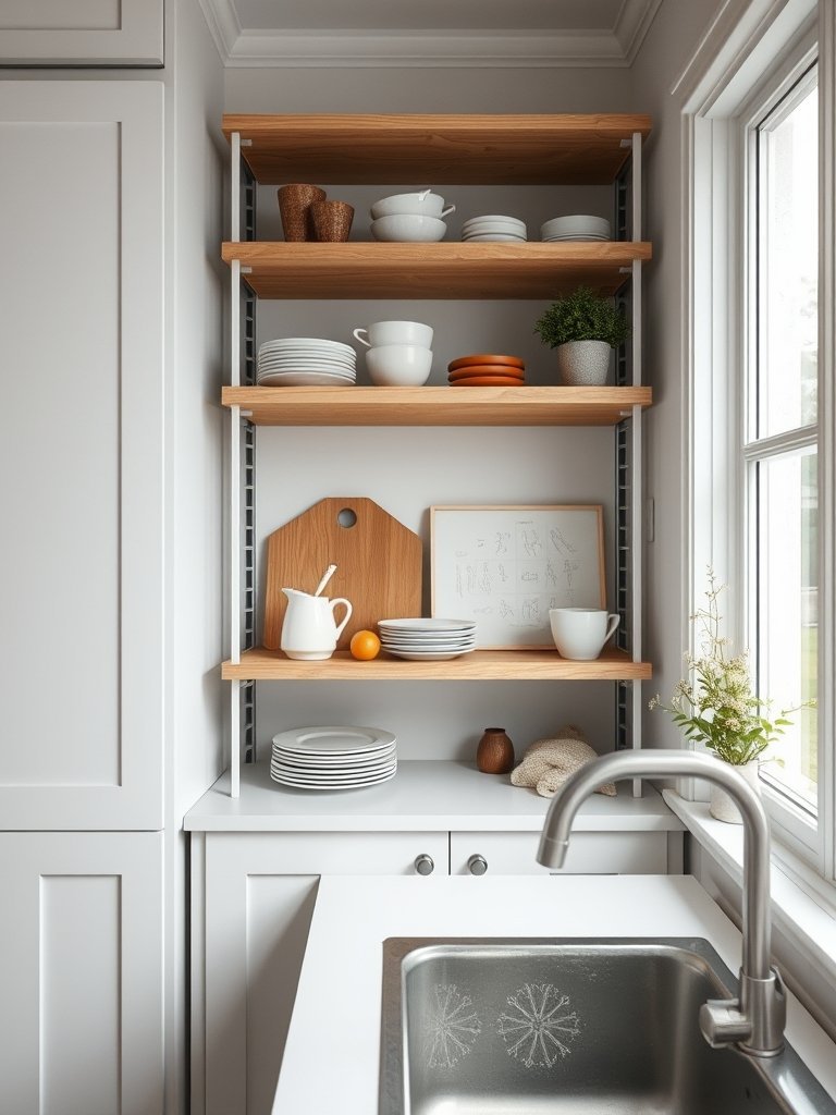 Open Shelving Removes Heavy Visuals