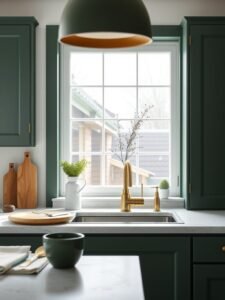 Pair Dark Green With Brushed Brass