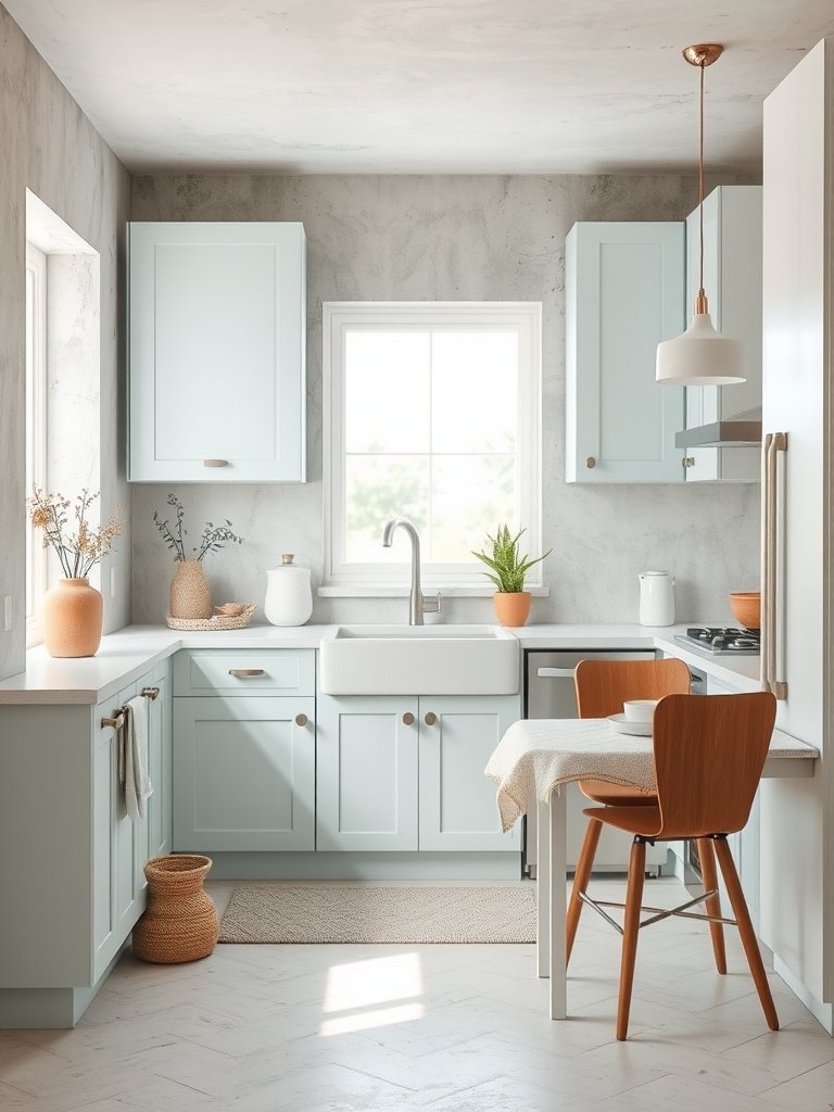 Pastel Colors Soften Concrete Walls