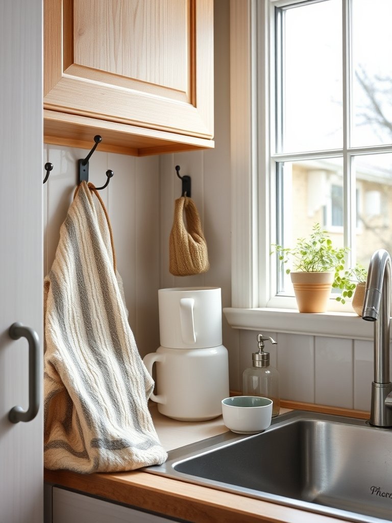 Put Hooks on Cabinet Sides