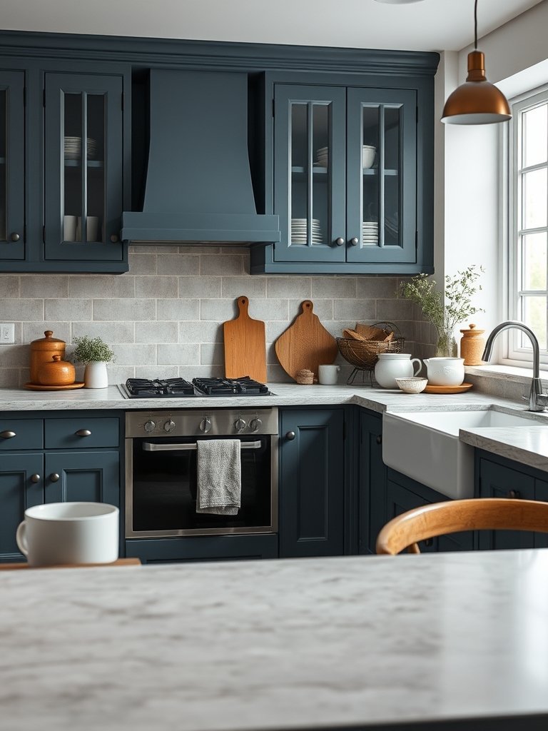 Slate Blue With Stone Counters