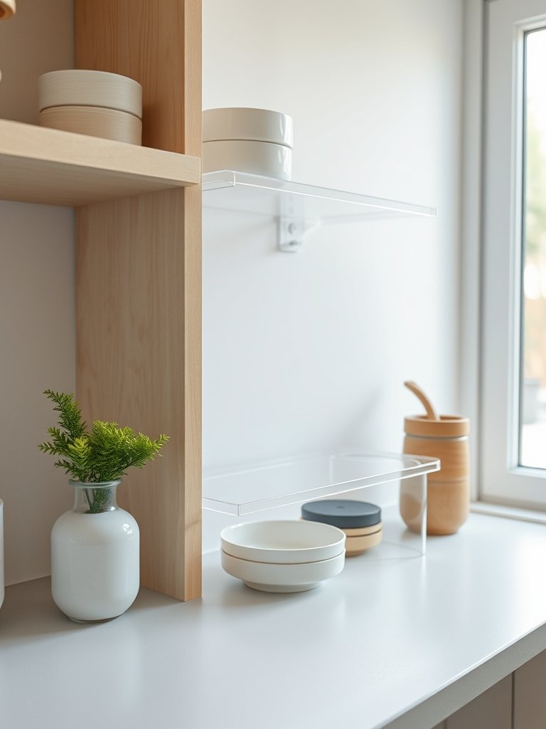 Use Clear Plastic Shelf Risers