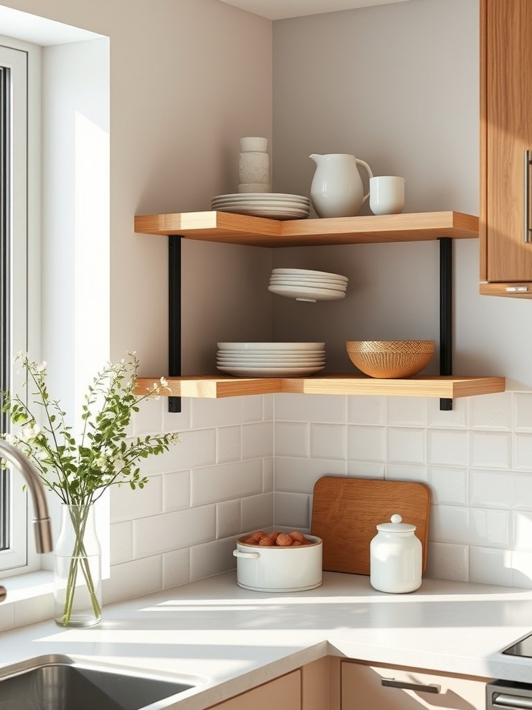 Use Floating Corner Shelves
