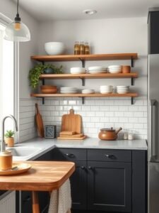 Use Open Shelving To Lighten Up
