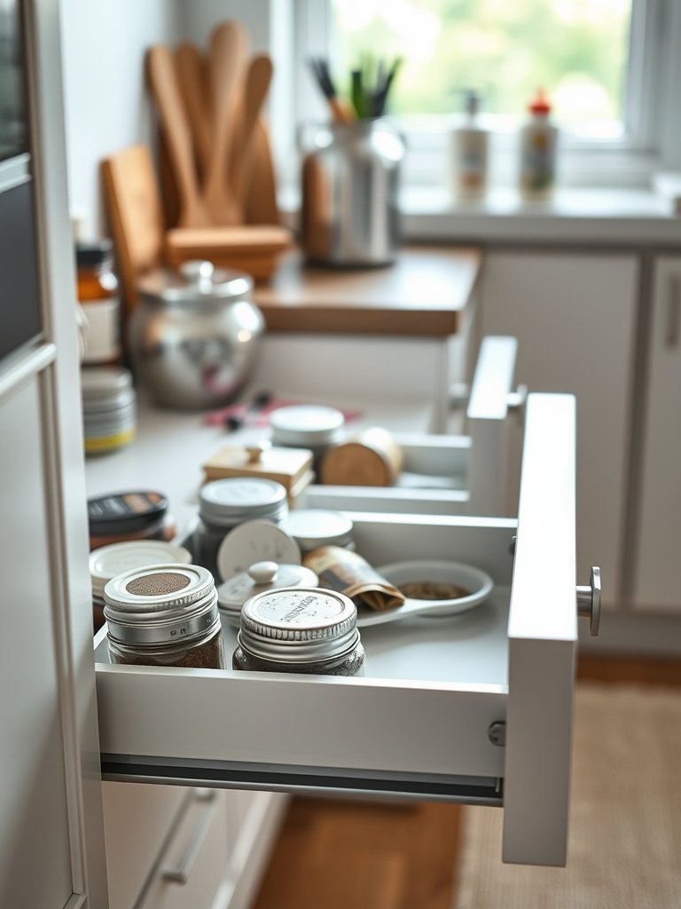 Use Shallow Drawers For Spices
