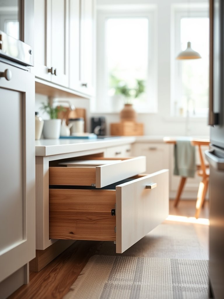Use Toe Kick Storage Drawers