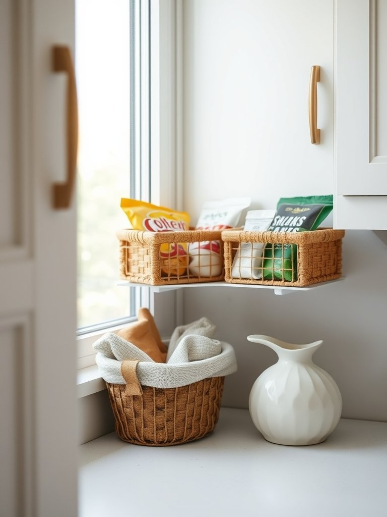 Utilize Corner Baskets for Snacks