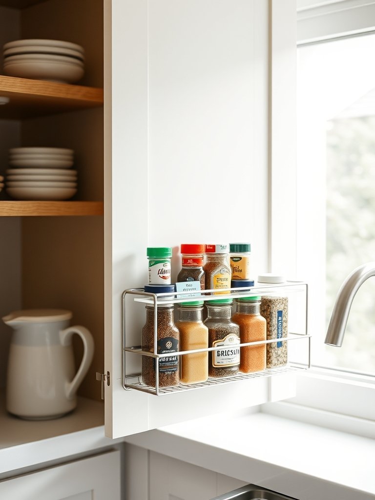Utilize Door Mounted Spice Racks