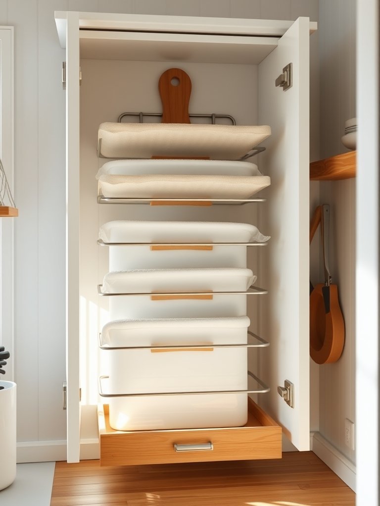 Vertical Baking Sheet Storage