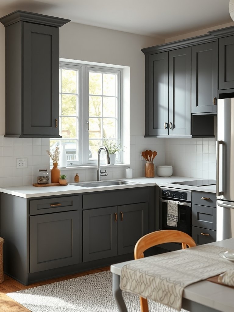 Warm Charcoal Gray Cabinets