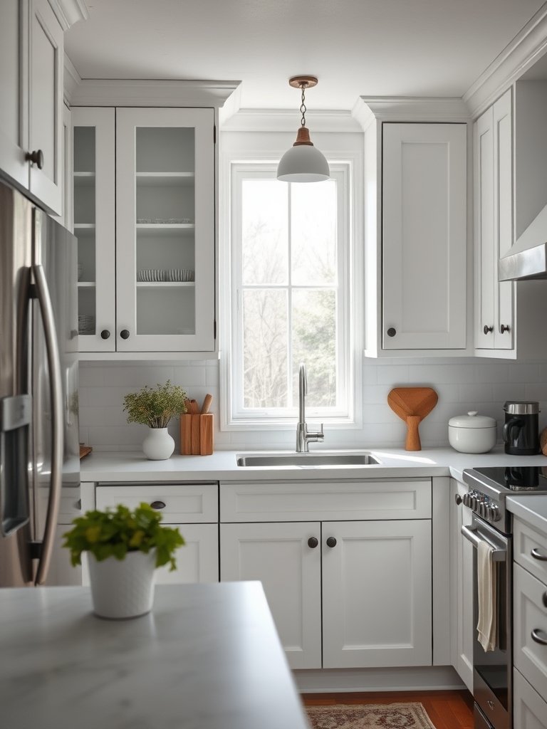 White Cabinets Brighten Dim Rooms