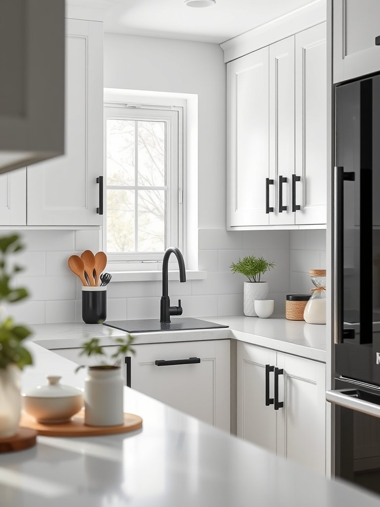 White Cabinets With Black Hardware