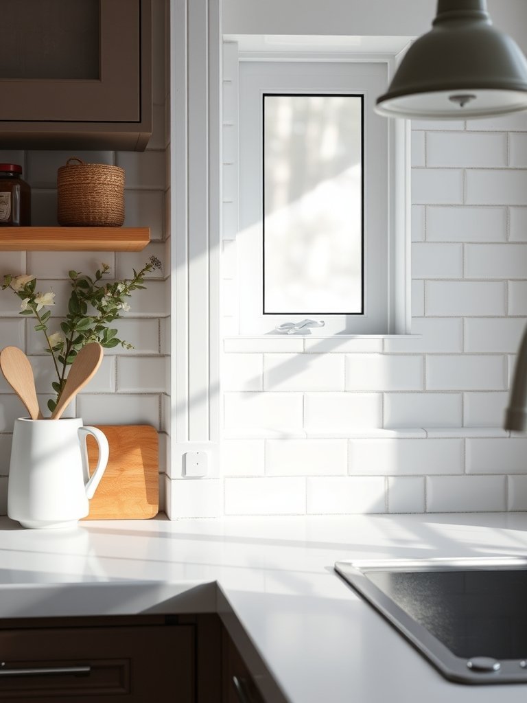 White Subway Tile With Grey Grout