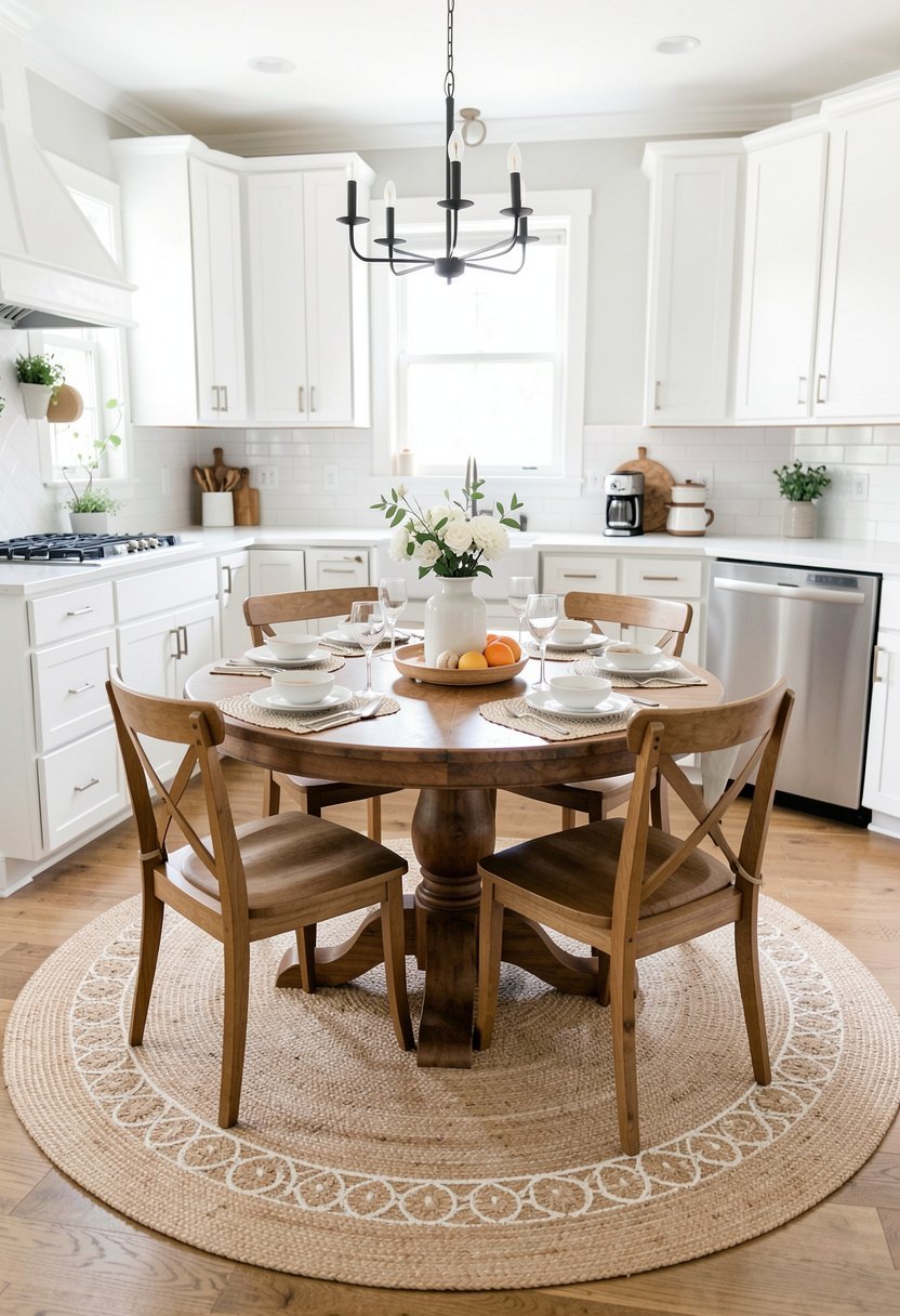 Add a Round Rug Under a Round Table